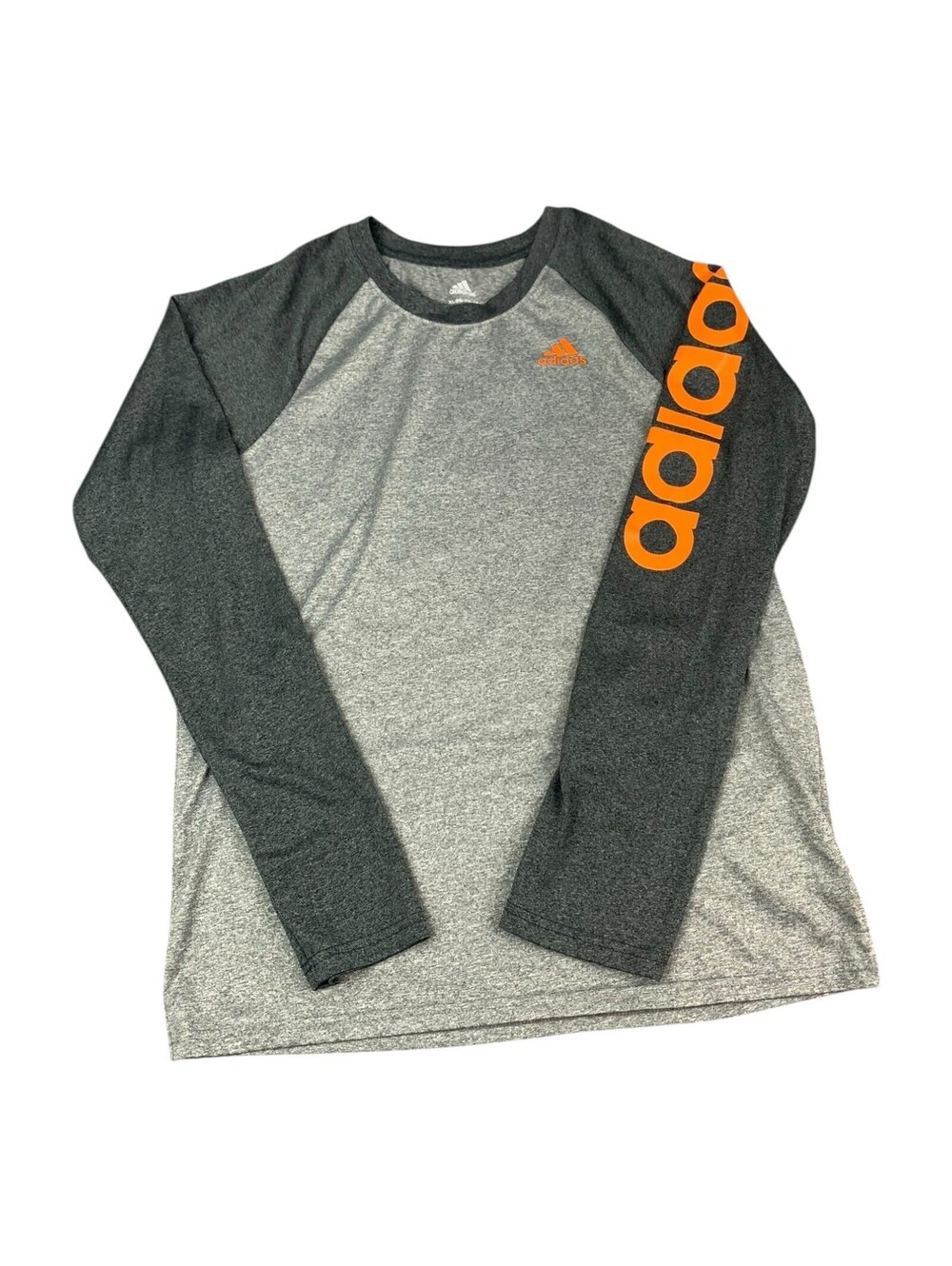 Adidas Womens Long Sleeve Tee Shirt Gray Size XL 18 Moisture Wicking